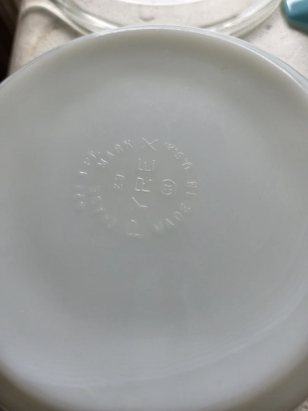 Vintage Turquoise and White Pyrex  Butter Print  8pc